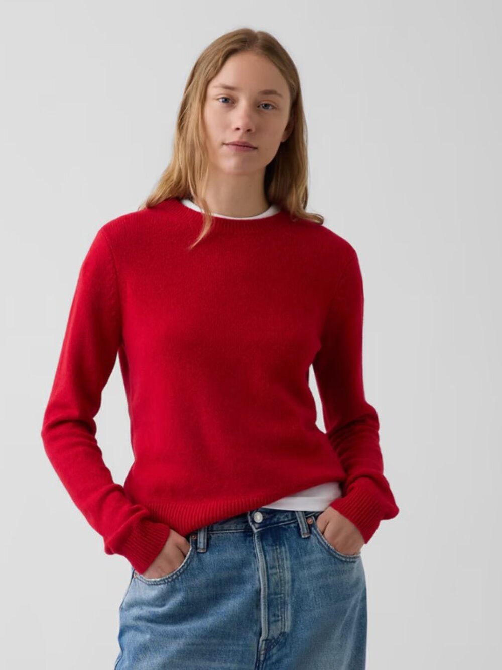 GAP CashSoft Cotton Crew Neck Sweater Tomato Sauce Red Size Small